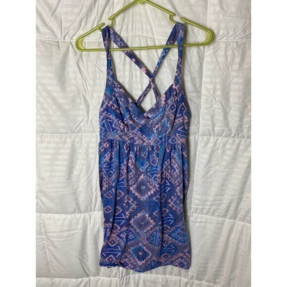 Y2K AMERICAN EAGLE WOMENS VNECK HALTER DRESS SUNDRESS JUNIORS SIZE SMALL 3/5 - Picture 1 of 3